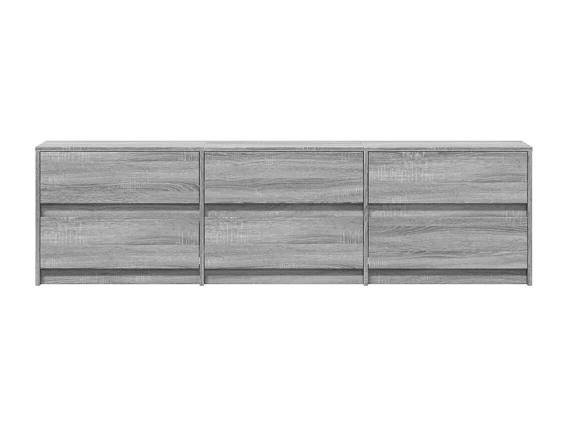 Tv-meubel met LED 180x34x50 cm bewerkt hout grijs sonoma eiken