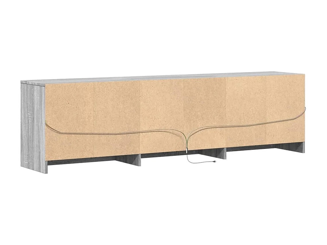 Tv-meubel met LED 180x34x50 cm bewerkt hout grijs sonoma eiken