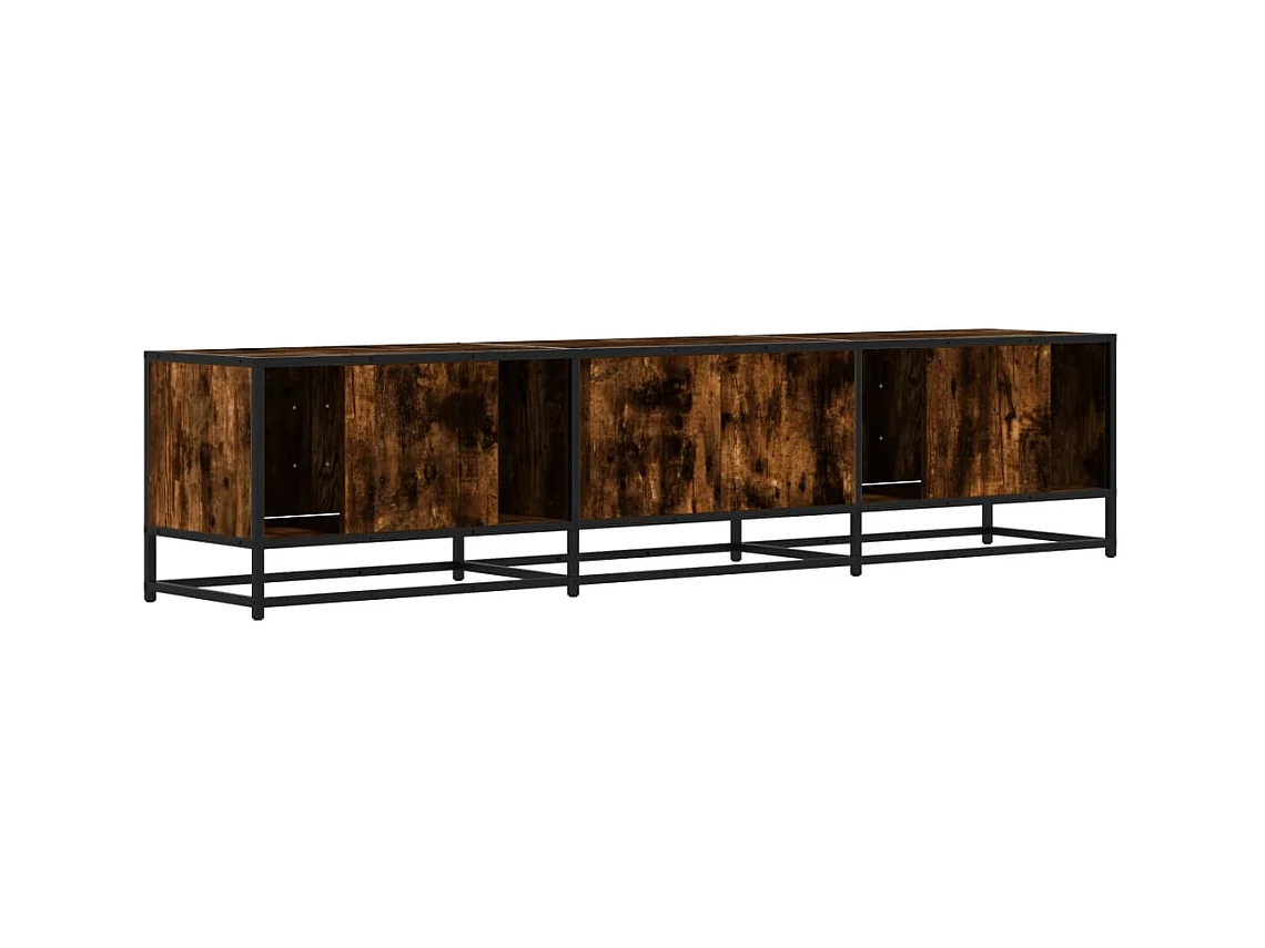Meuble TV chêne fumé 180x35x41 cm bois d'ingénierie