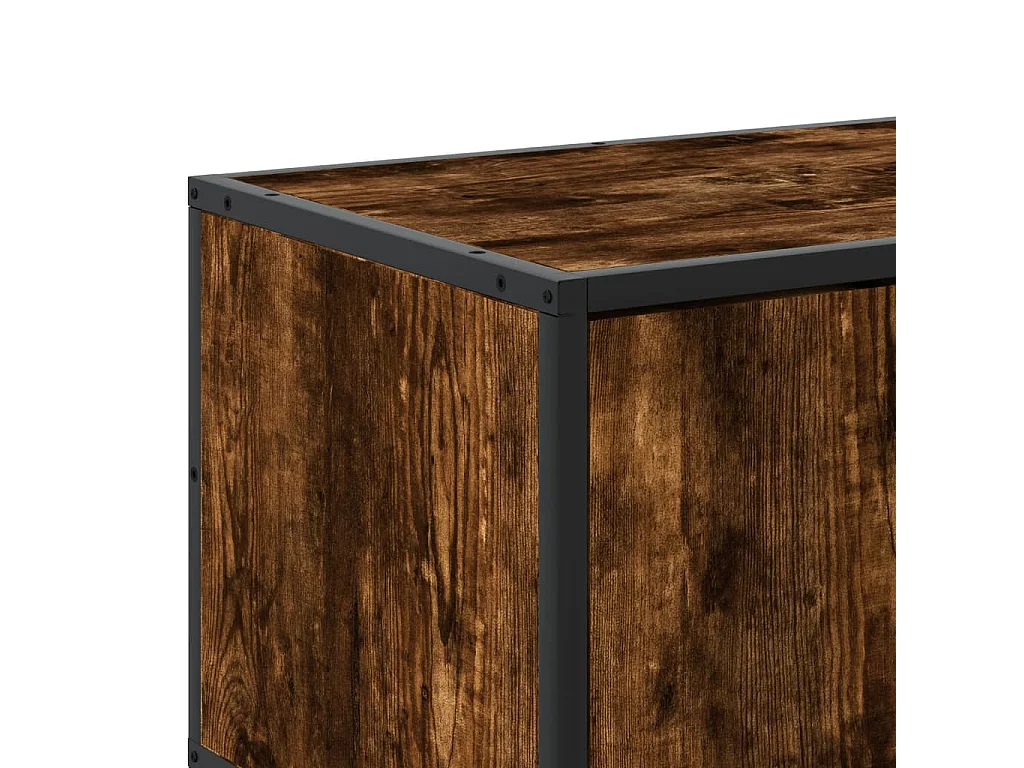 Meuble TV chêne fumé 180x35x41 cm bois d'ingénierie