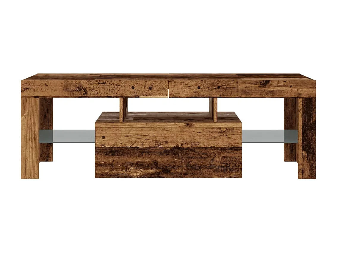 Tv-meubel met LED 120x36,5x40 cm bewerkt hout oud hout