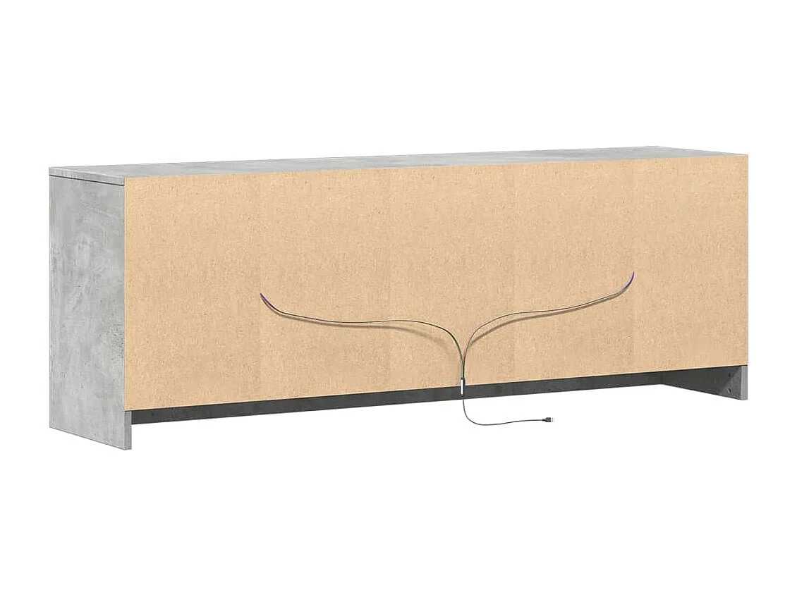 Tv-meubel met LED 139,5x34x50 cm bewerkt hout betongrijs