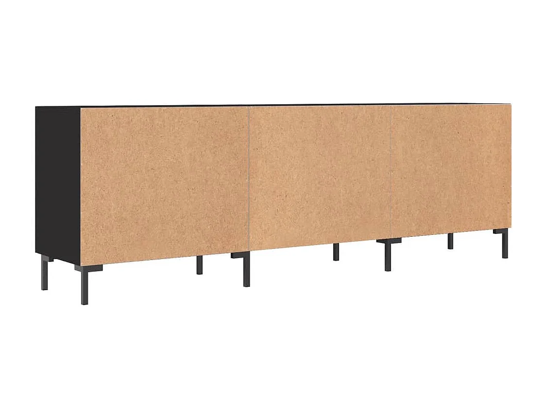 Meuble TV noir 150x30x50 cm bois d'ingénierie