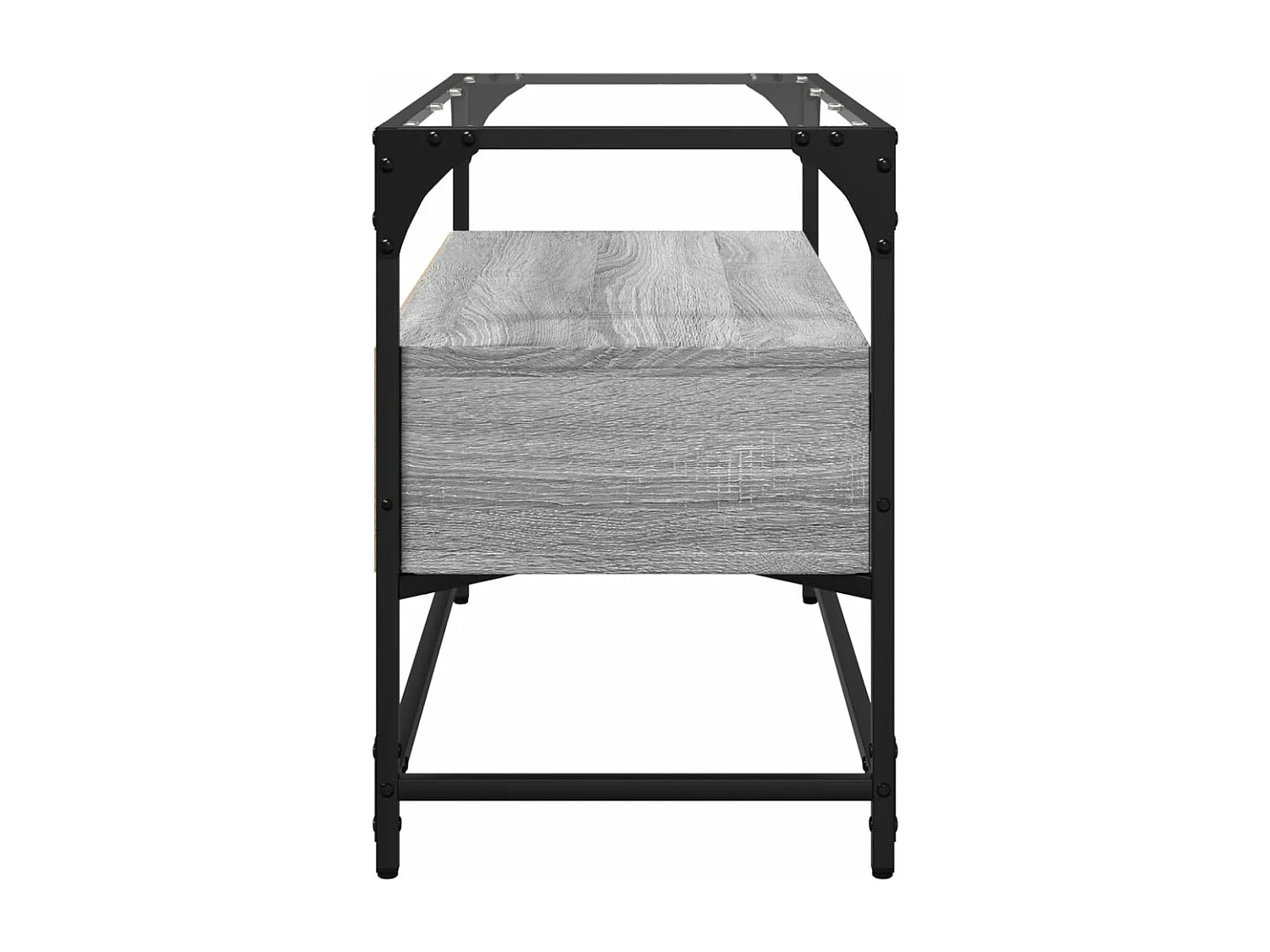 Meuble TV avec dessus en verre sonoma gris bois d'ingénierie