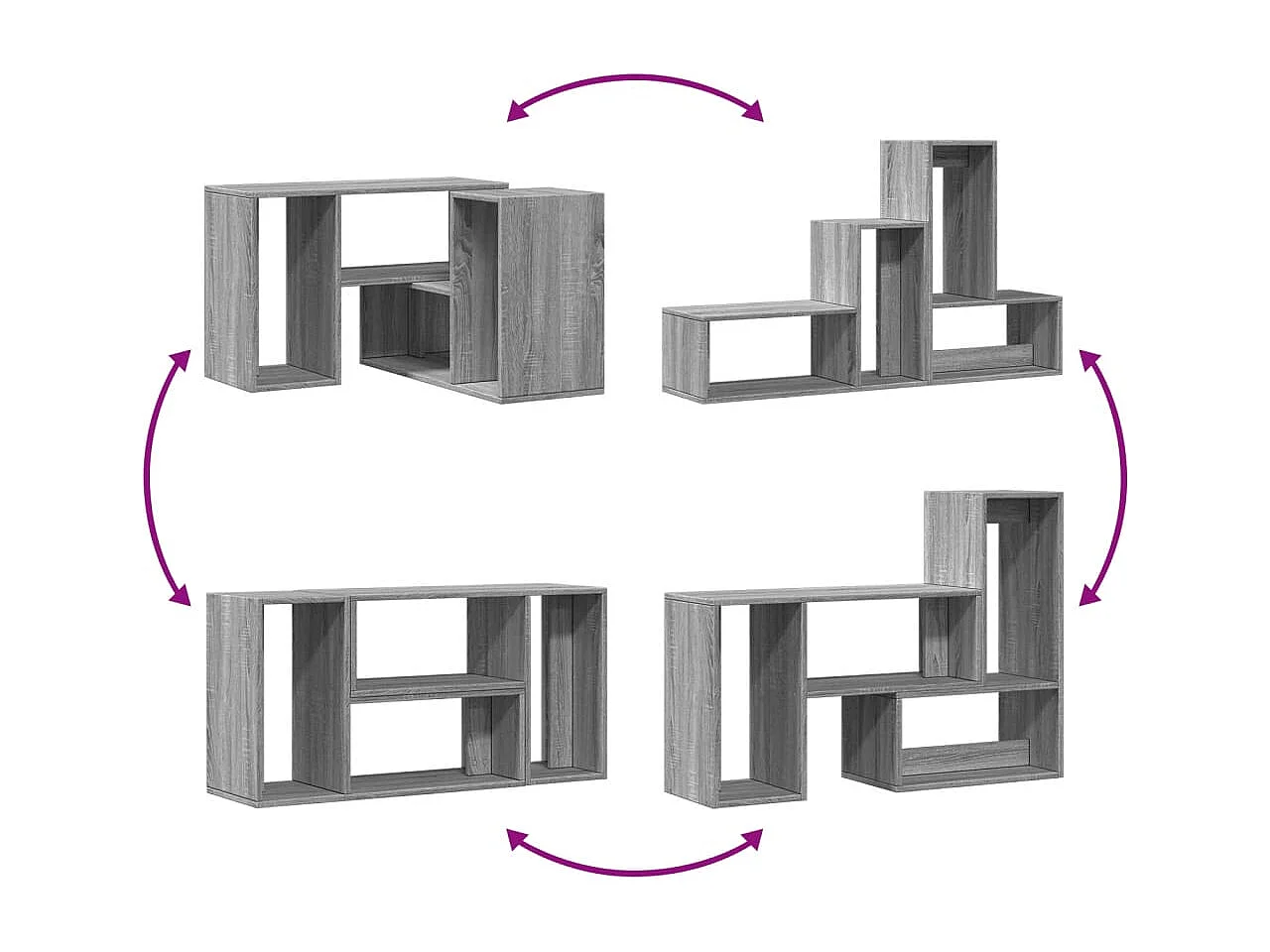 Meubles TV 2 pièces sonoma gris 75x30x50 cm bois d'ingénierie