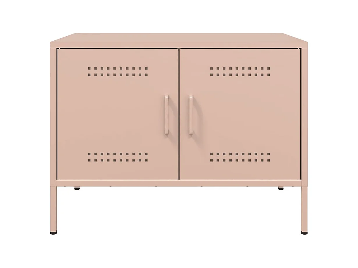 Meuble TV rose 68x39x50,5 cm acier