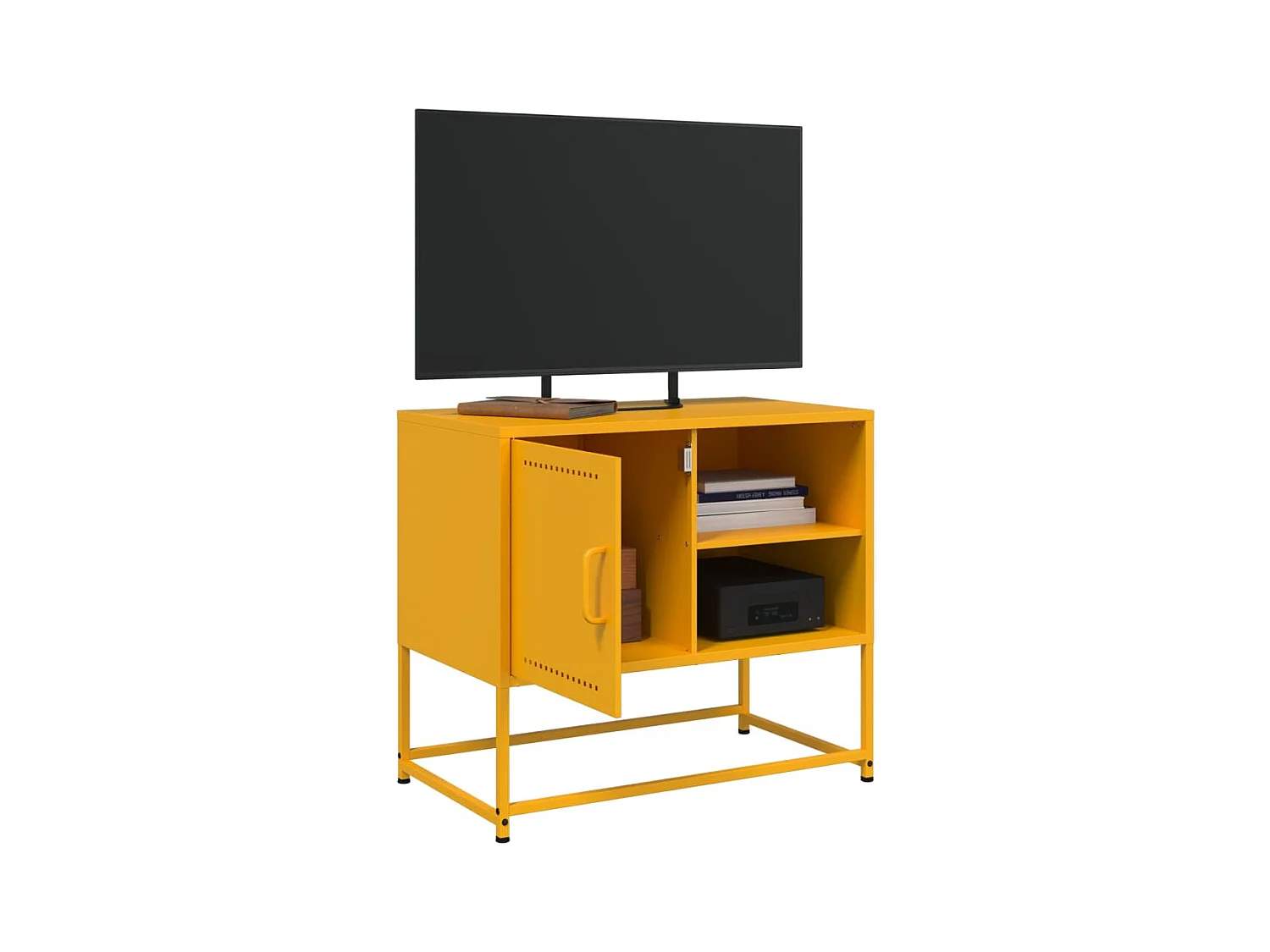 Meuble TV jaune moutarde 68x39x60,5 cm acier