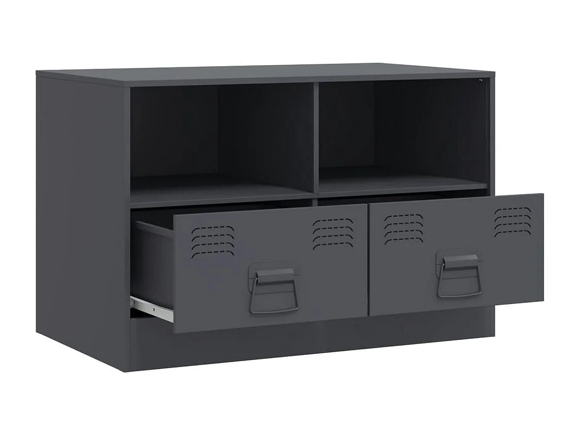 Meubles TV 2 pièces anthracite 67x39x44 cm acier
