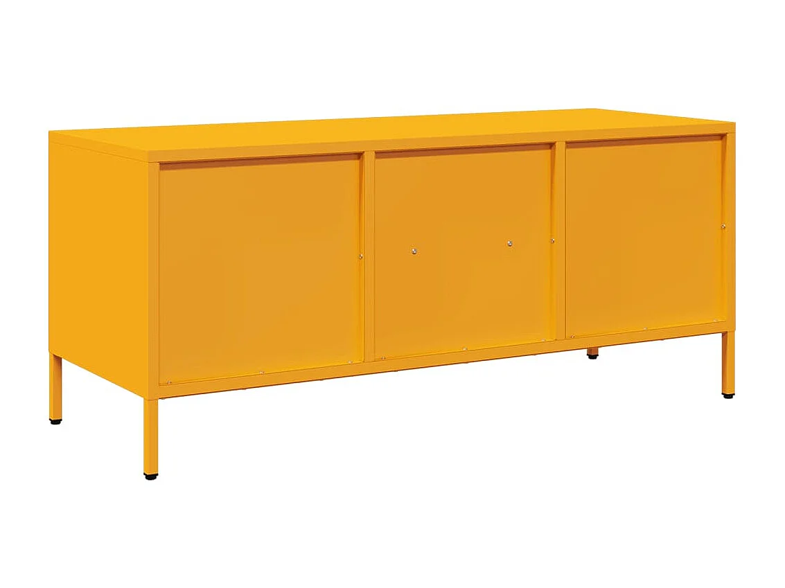Meuble TV jaune moutarde 101,5x39x43,5 cm acier laminé à froid