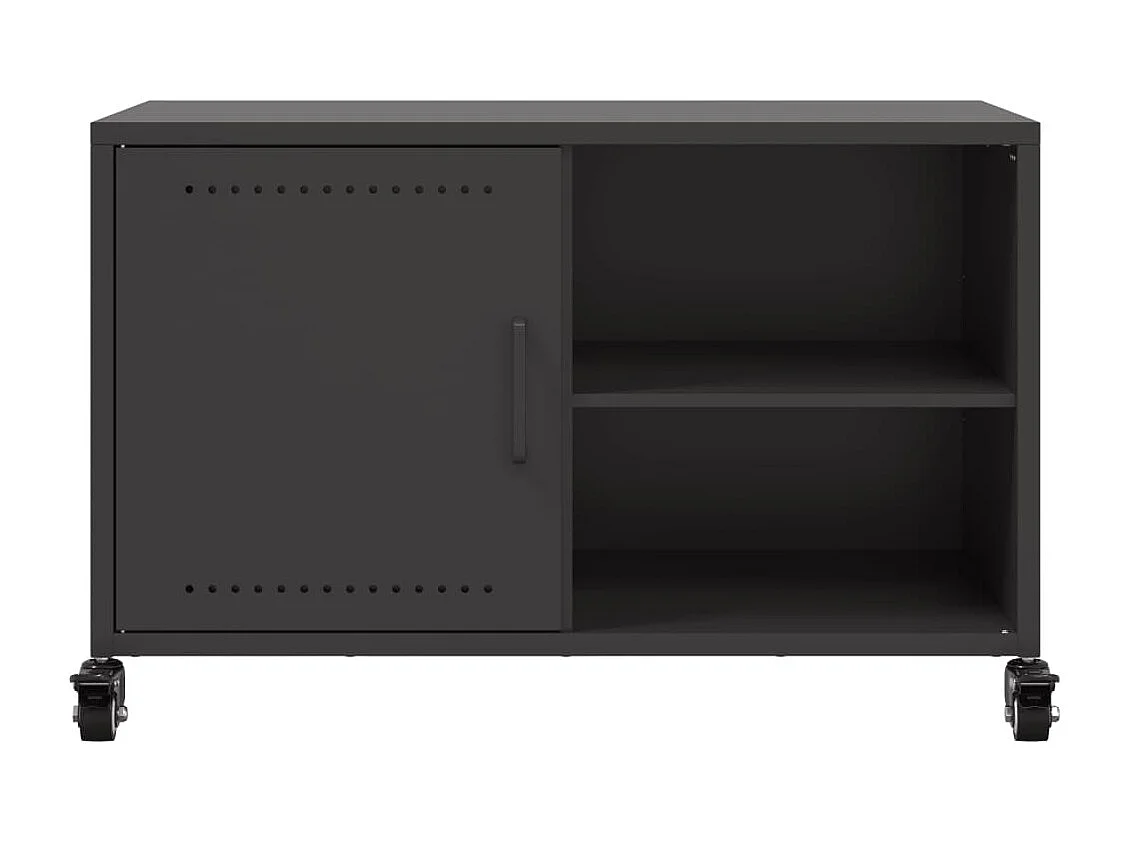 Meuble TV noir 68x39x43,5 cm acier laminé à froid