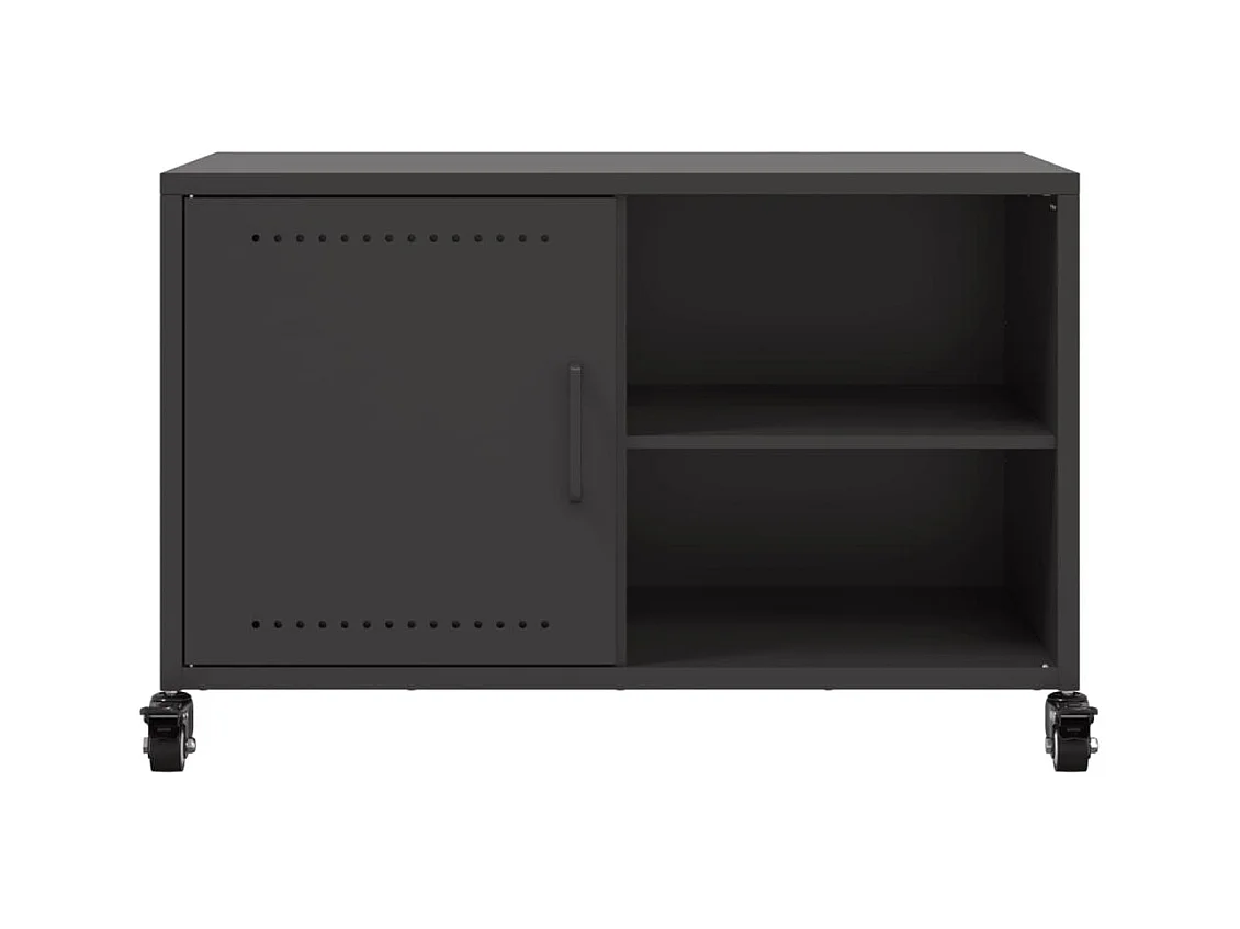 Meuble TV noir 68x39x43,5 cm acier laminé à froid