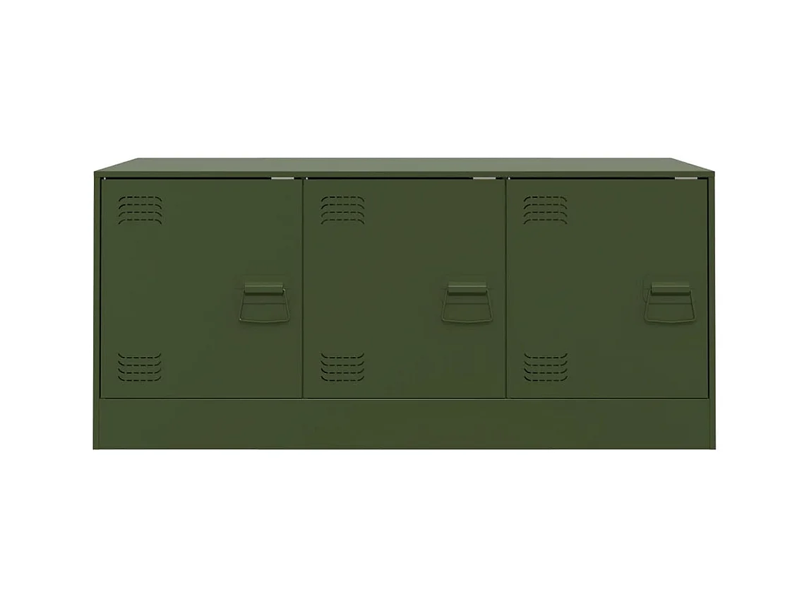 Meuble TV vert olive 99x39x44 cm acier