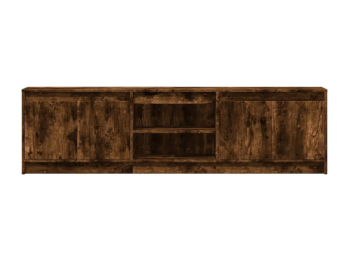 Tv-meubel met LED 180x34x50 cm bewerkt hout gerookt eikenkleur