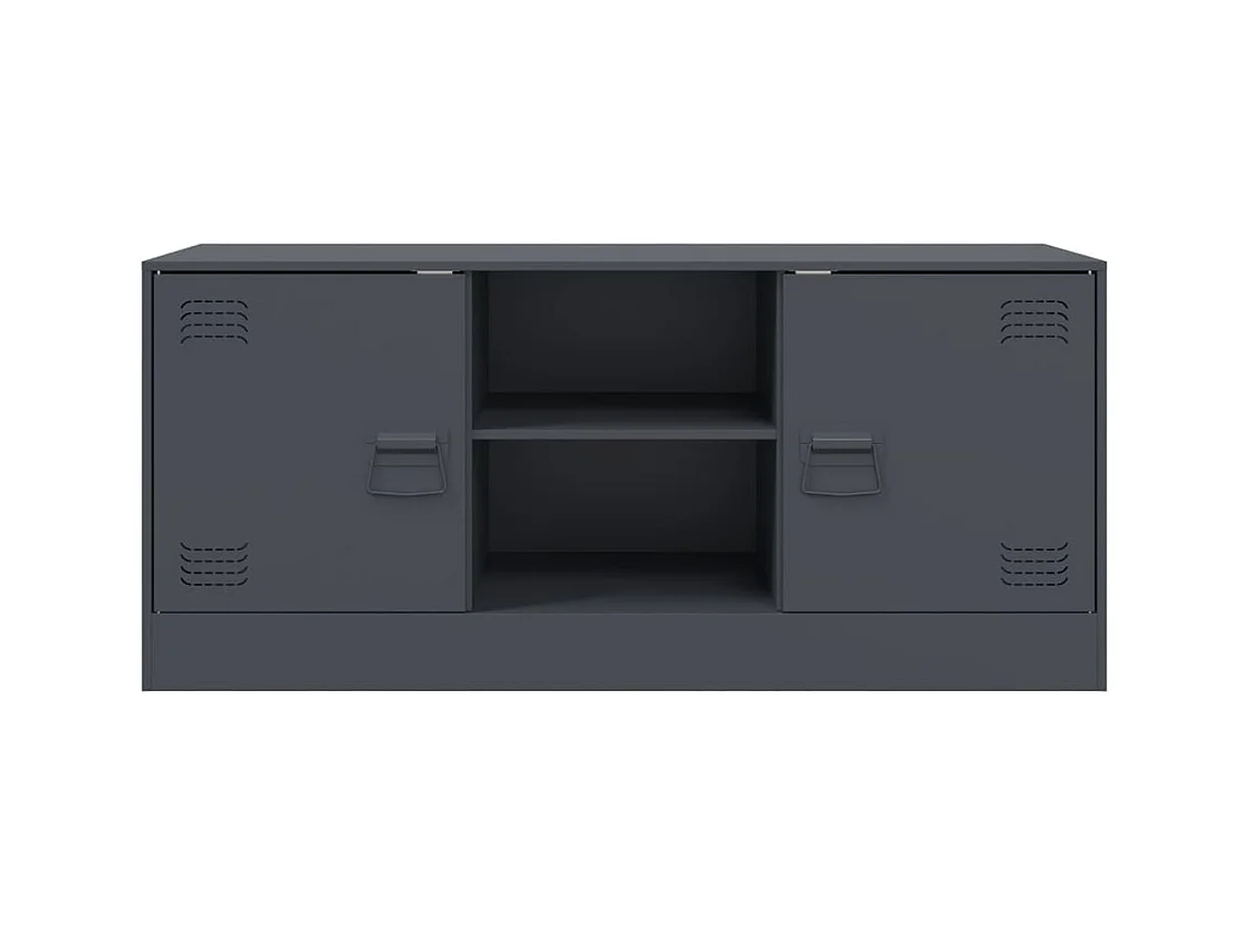 Meuble TV anthracite 99x39x44 cm acier