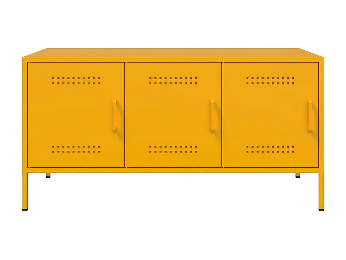 Meuble TV jaune moutarde 100,5x39x50,5 cm acier