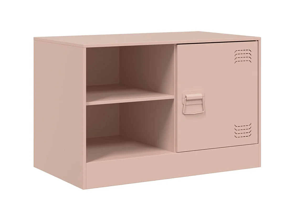 Meubles TV 2 pièces rose 67x39x44 cm acier