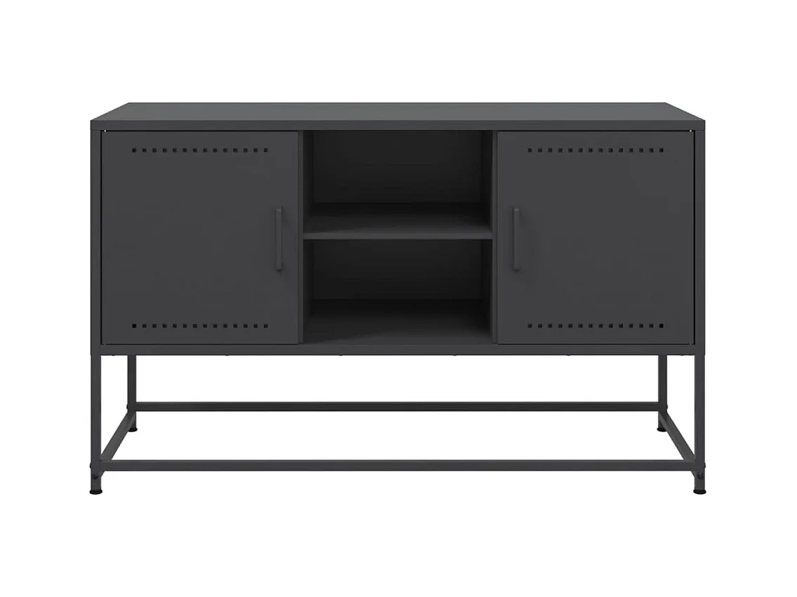 Meuble TV noir 100,5x39x60,5 cm acier