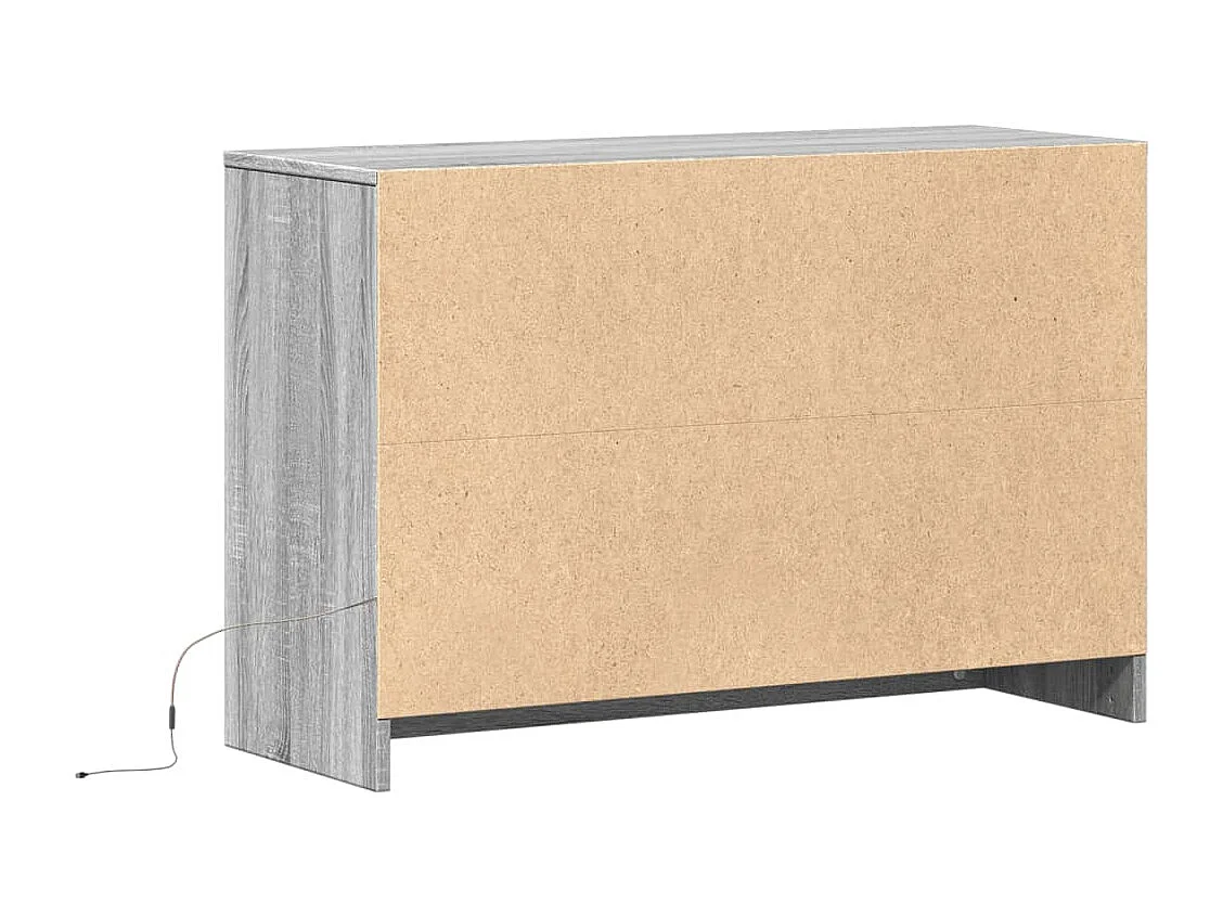 Meuble TV avec LED sonoma gris 91x34x61 cm bois d'ingénierie