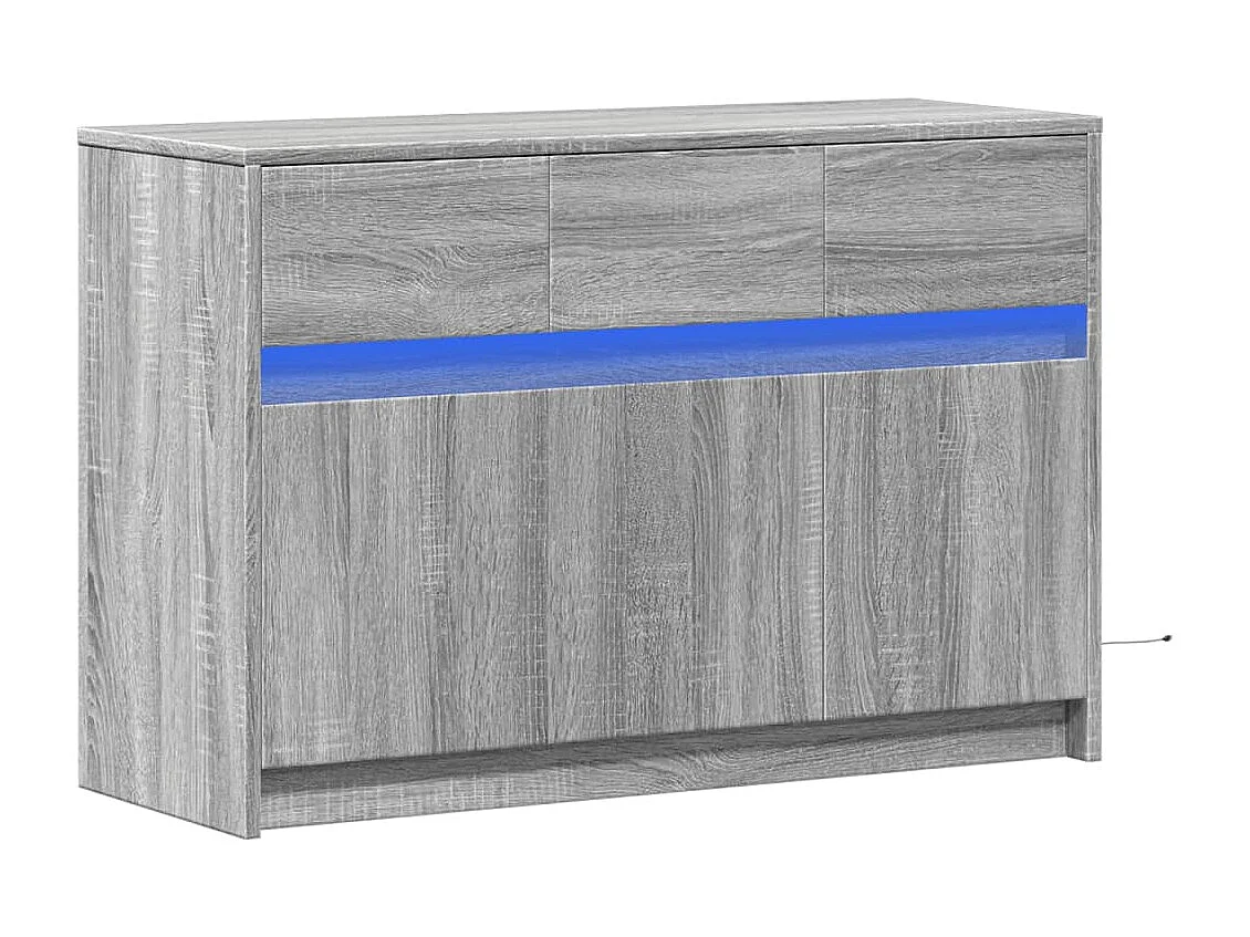 Meuble TV avec LED sonoma gris 91x34x61 cm bois d'ingénierie