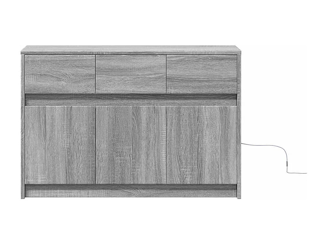 Meuble TV avec LED sonoma gris 91x34x61 cm bois d'ingénierie