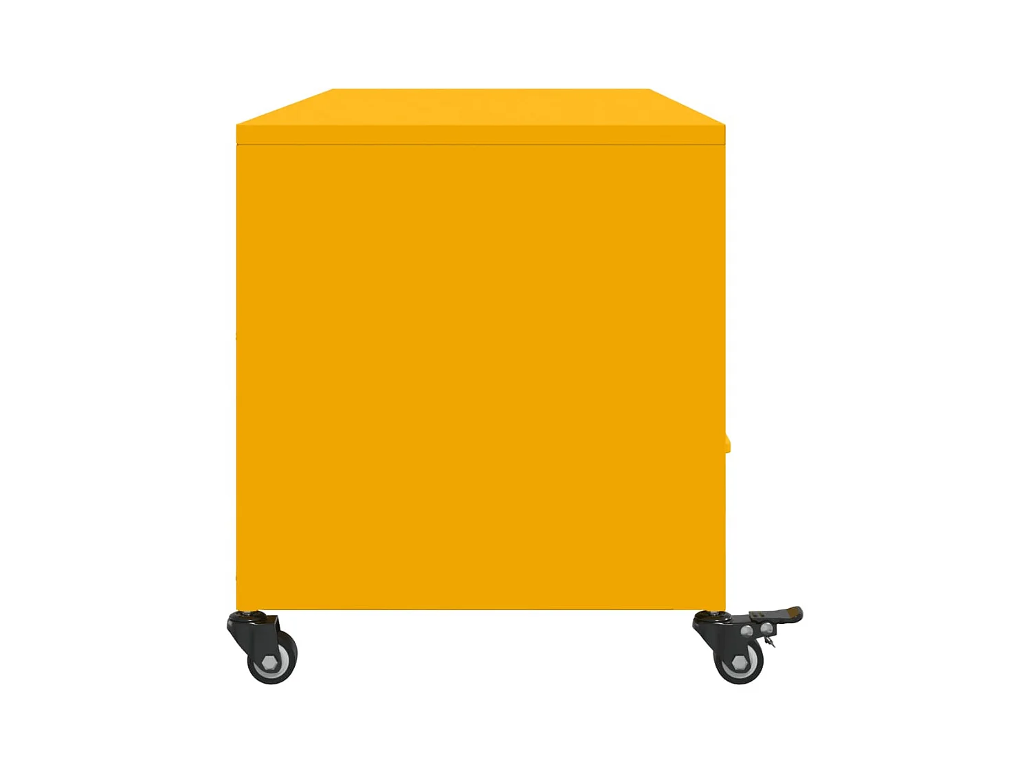 Meuble TV jaune moutarde 100,5x39x43,5 cm acier laminé à froid