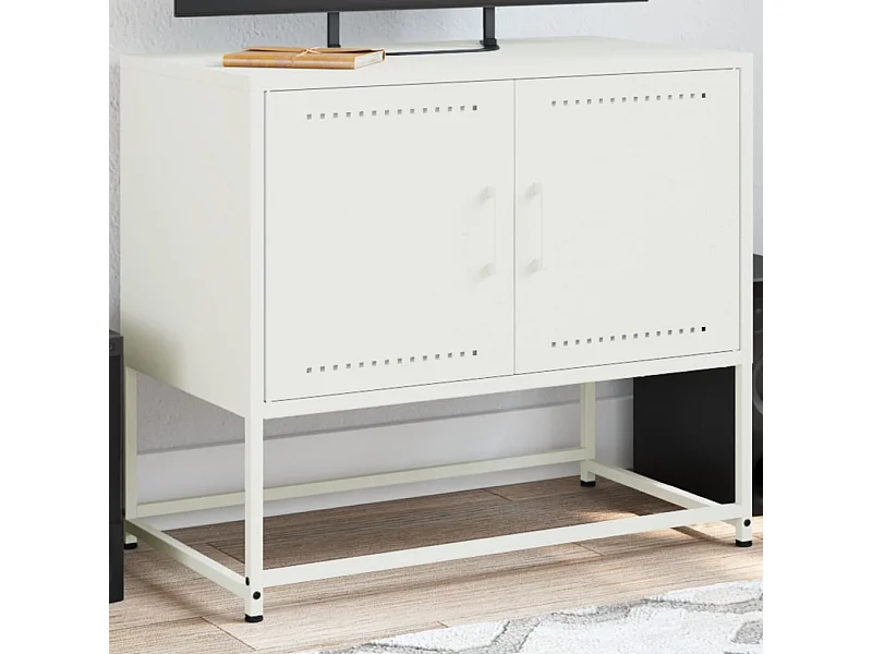 Tv-meubel 68,5x39x60,5 cm staal wit