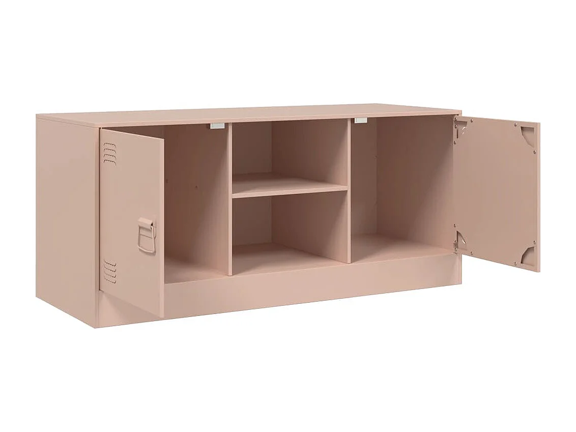 Meuble TV rose 99x39x44 cm acier