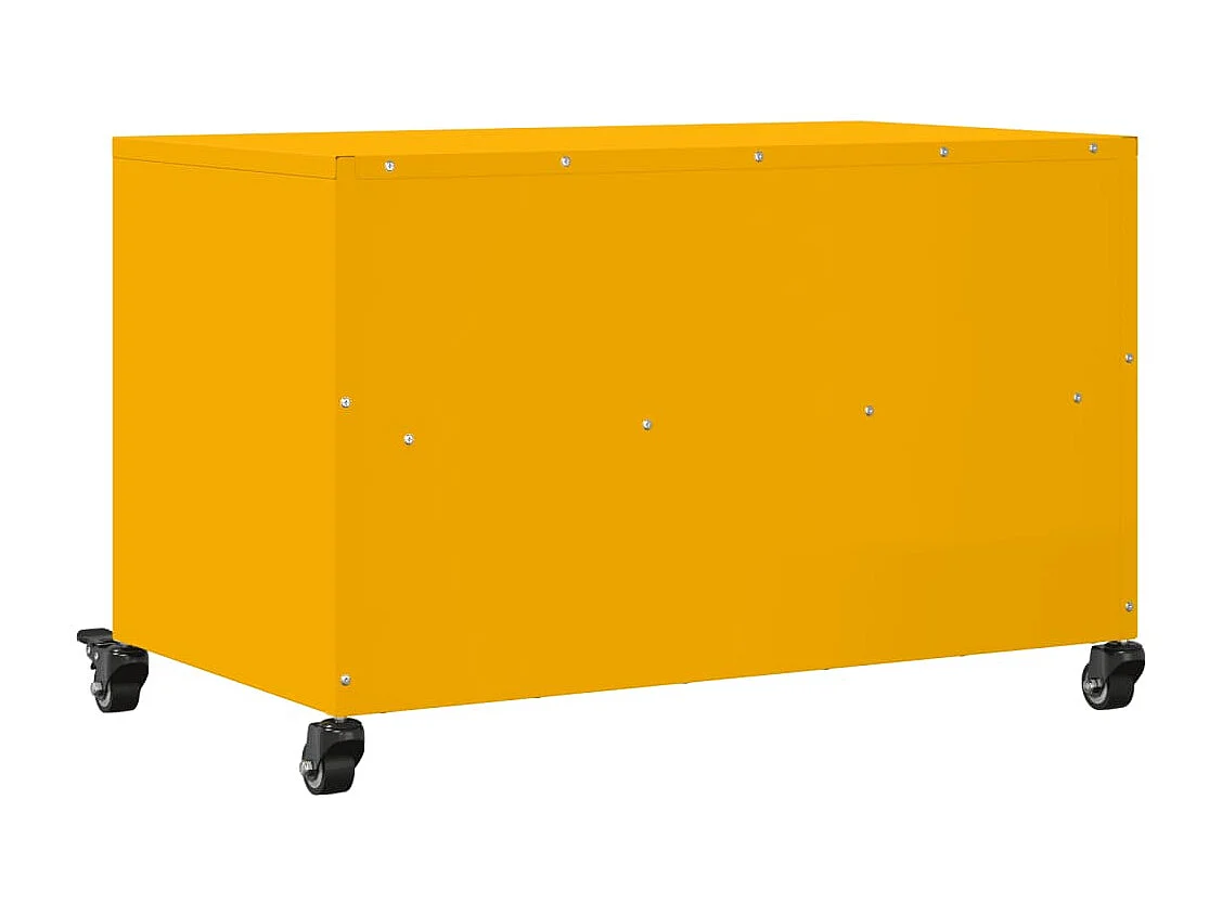 Meuble TV jaune moutarde 68x39x43,5 cm acier laminé à froid