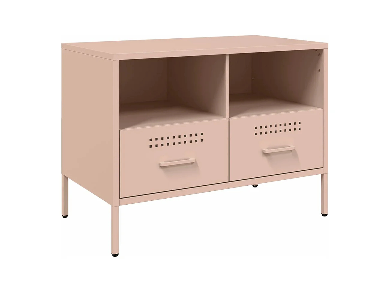 Meubles TV 2 pièces rose 68x39x50,5 cm acier laminé à froid