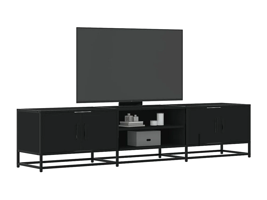 Meuble TV noir 180x35x41 cm bois d'ingénierie