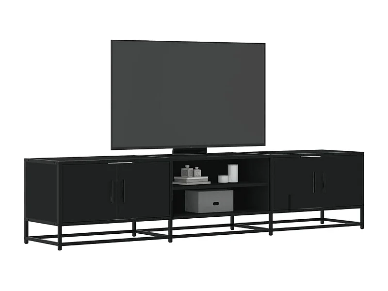 Meuble TV noir 180x35x41 cm bois d'ingénierie