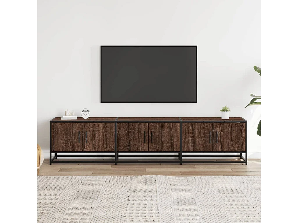 Meuble TV chêne marron 180x35x41 cm bois d'ingénierie