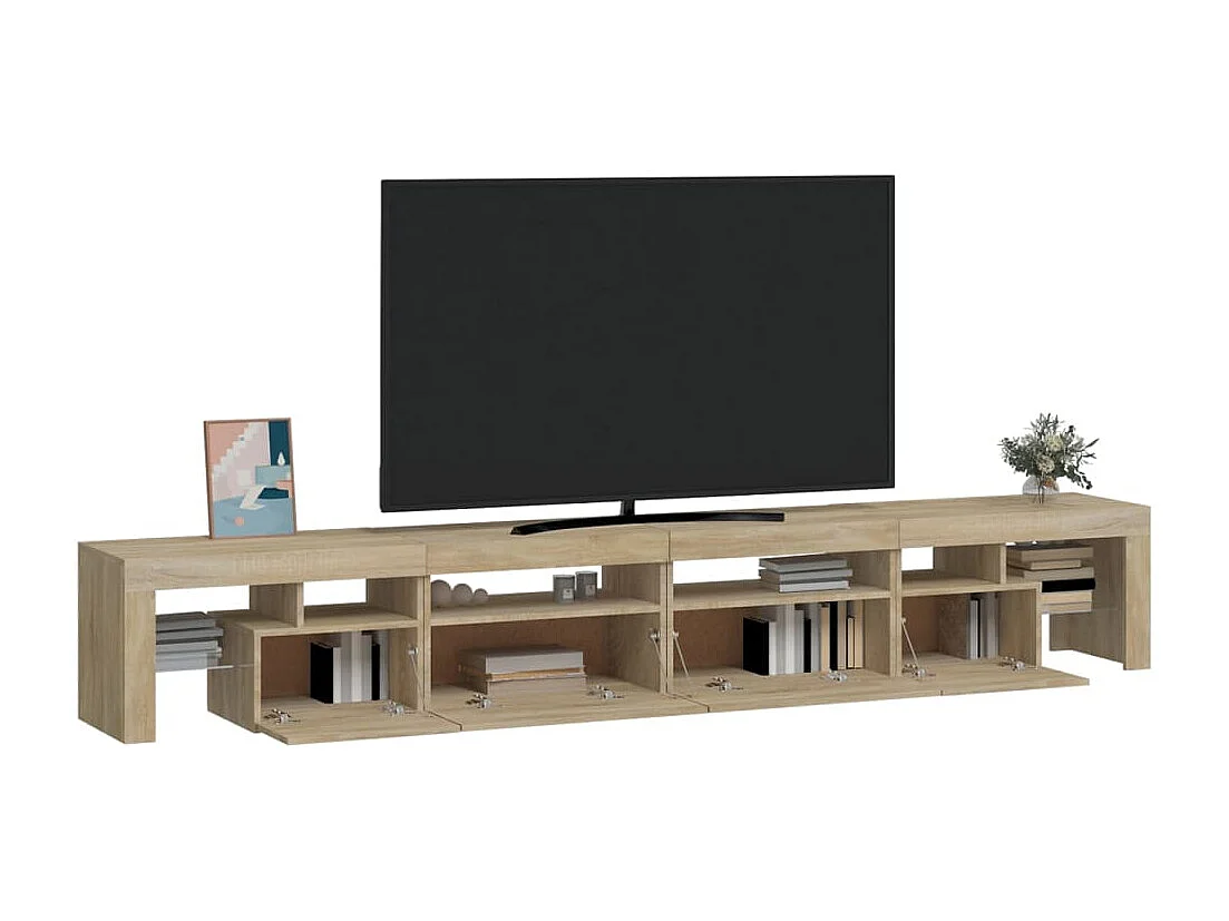 Meuble TV avec lumières LED Chêne sonoma 260x36,5x40 cm