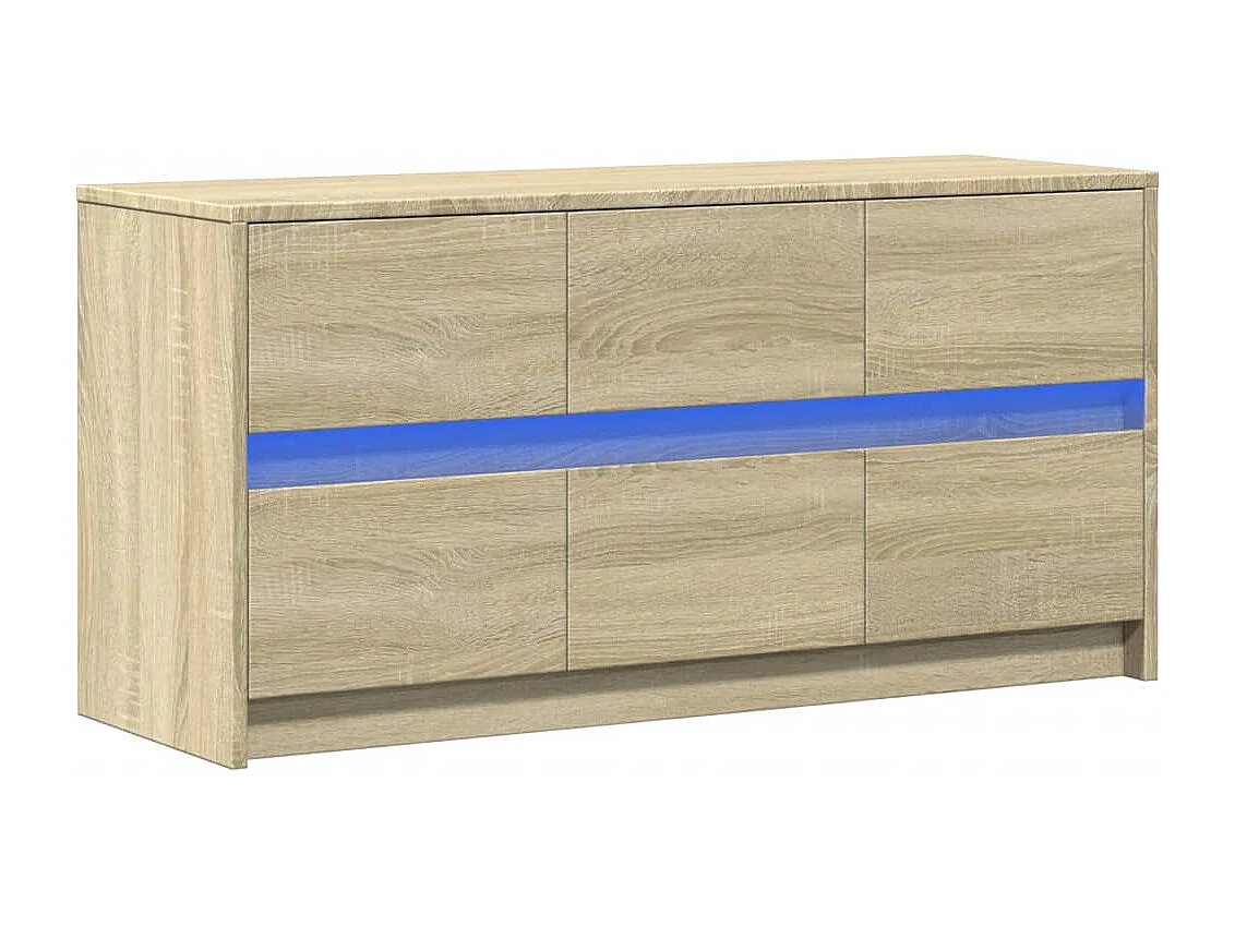 Tv-meubel met LED 100x34x50 cm bewerkt hout sonoma eikenkleurig