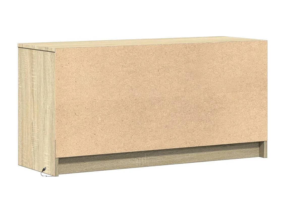Tv-meubel met LED 100x34x50 cm bewerkt hout sonoma eikenkleurig