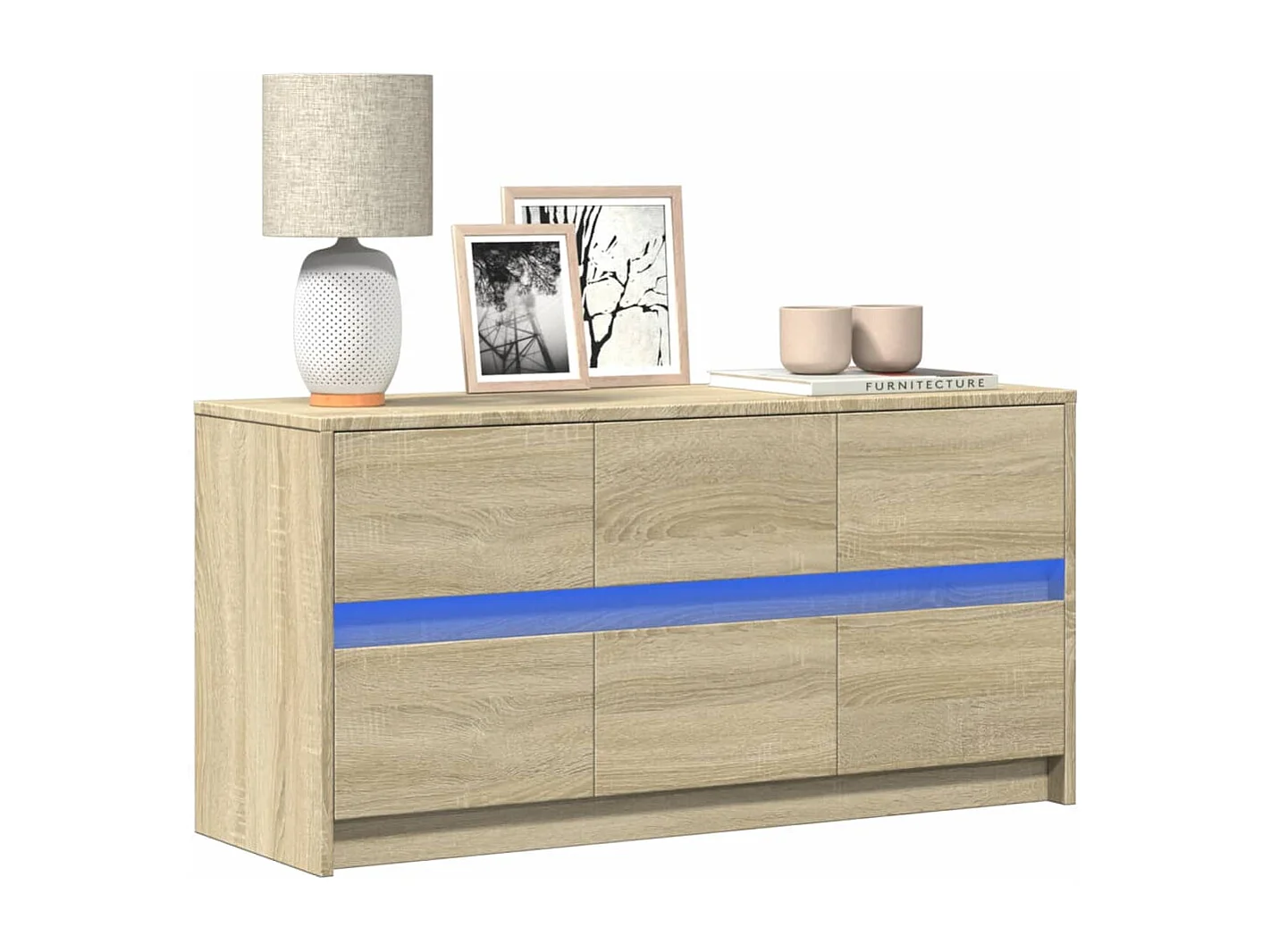 Meuble TV avec LED chêne sonoma 100x34x50 cm bois d'ingénierie