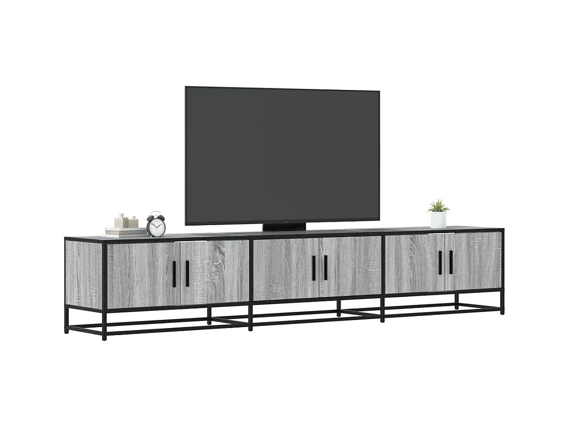 Meuble TV sonoma gris 210x35x41 cm bois d'ingénierie