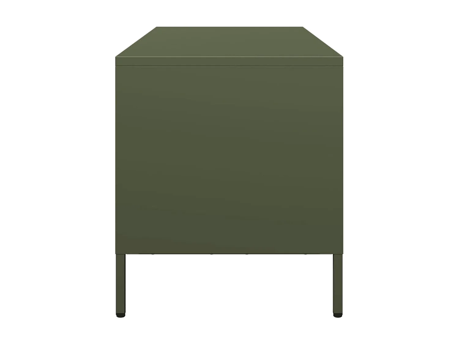 Meuble TV vert olive 101,5x39x43,5 cm acier laminé à froid