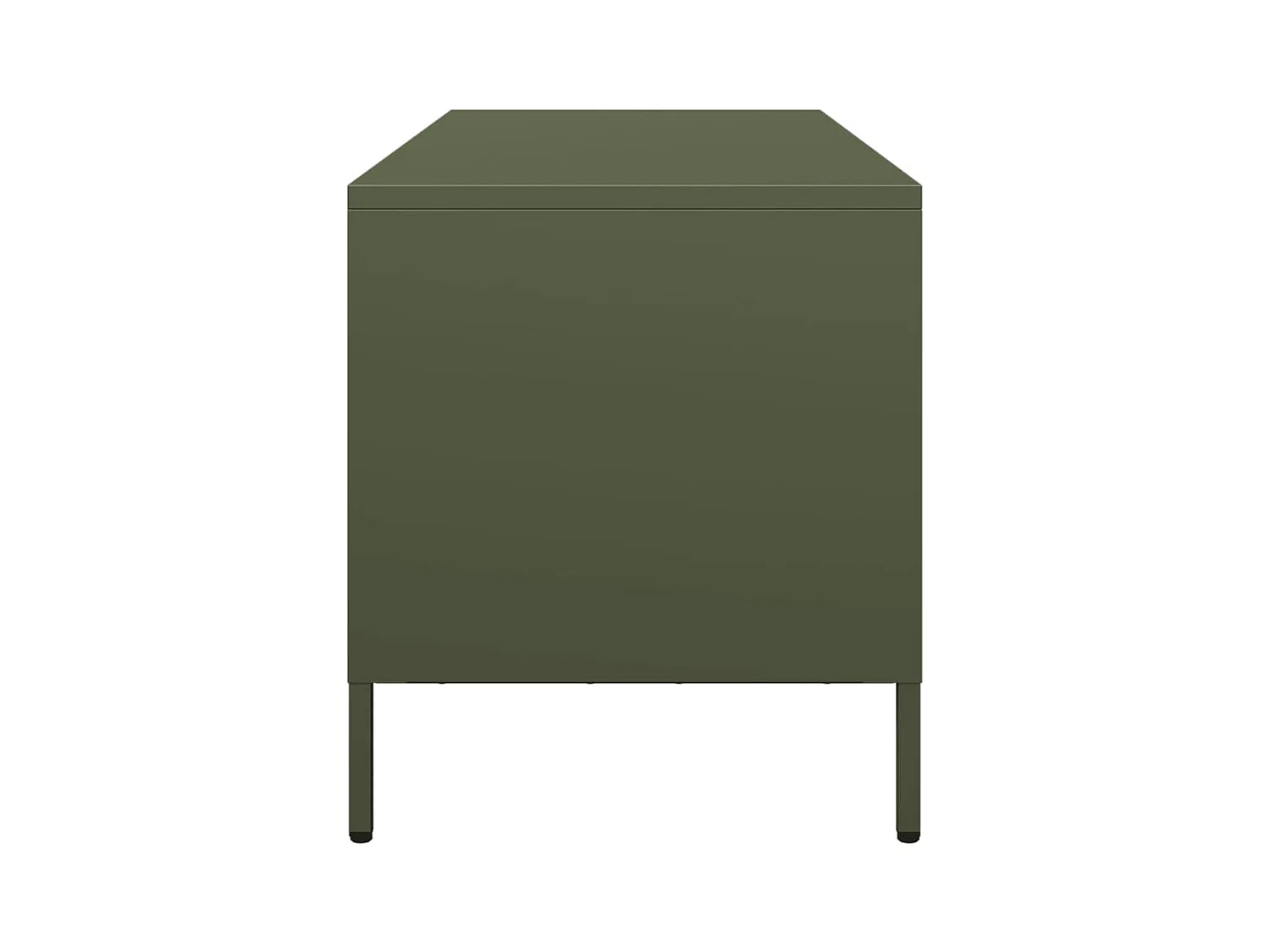 Meuble TV vert olive 101,5x39x43,5 cm acier laminé à froid