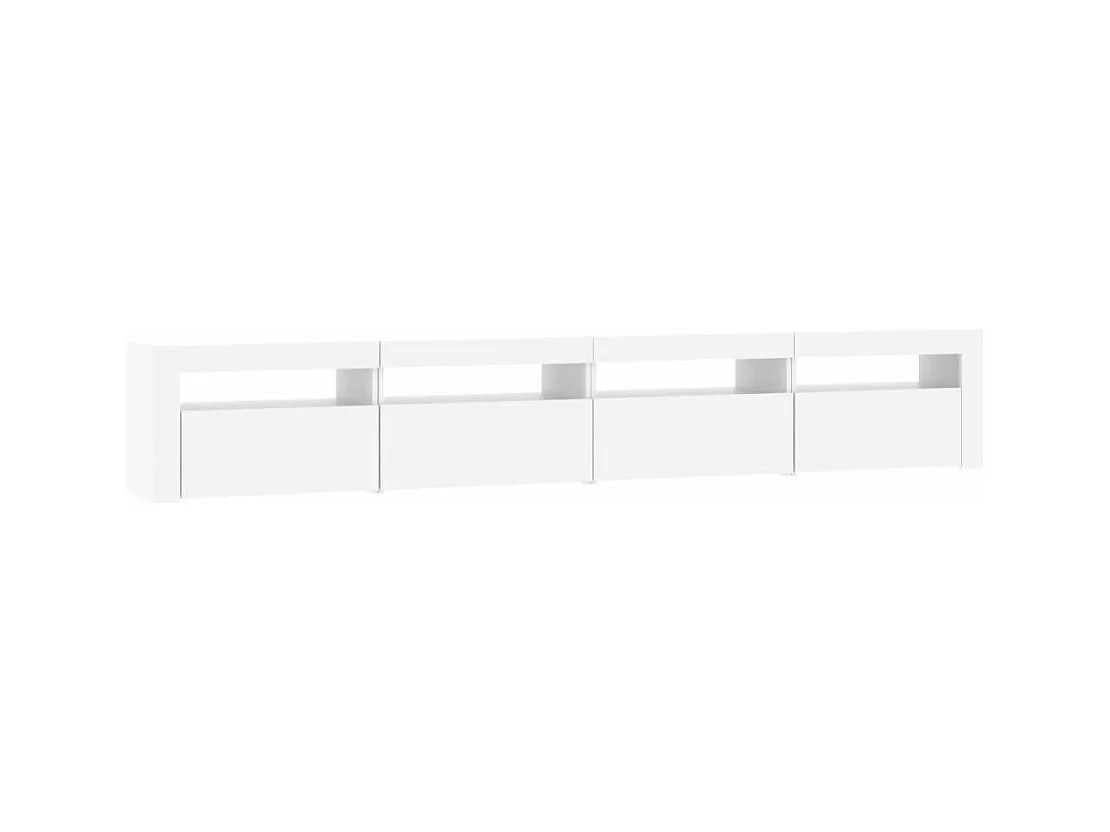 Meuble TV avec lumières LED Blanc 240x35x40 cm