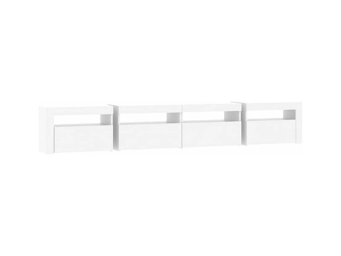 Meuble TV avec lumières LED Blanc 240x35x40 cm
