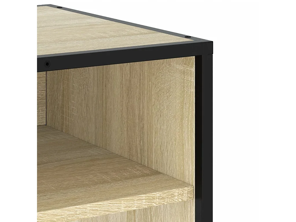 Meuble TV chêne sonoma 91x40x46 cm bois d'ingénierie et métal