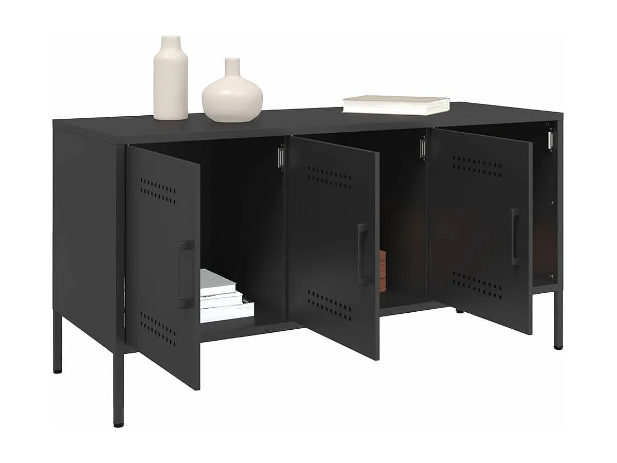 Meuble TV noir 100,5x39x50,5 cm acier