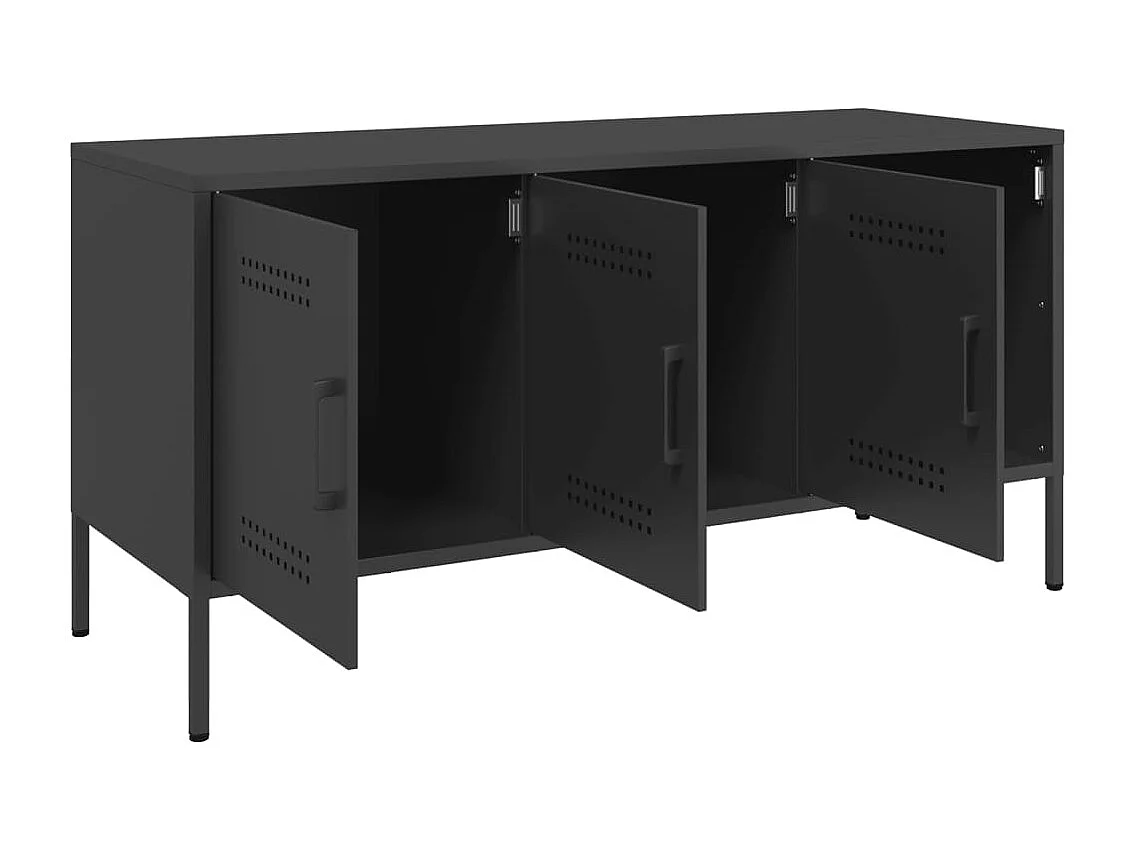 Meuble TV noir 100,5x39x50,5 cm acier