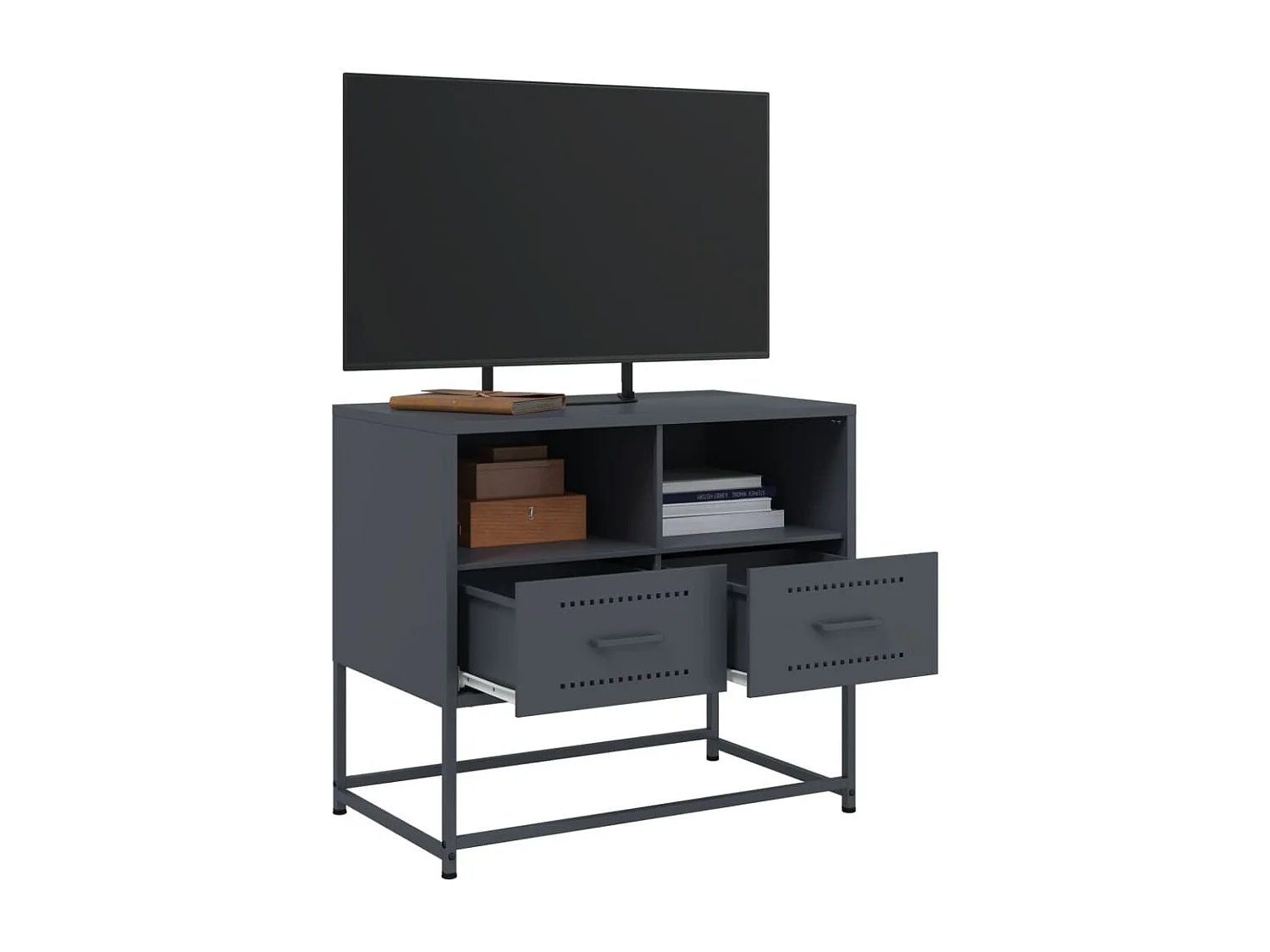 Meuble TV anthracite 68x39x60,5 cm acier