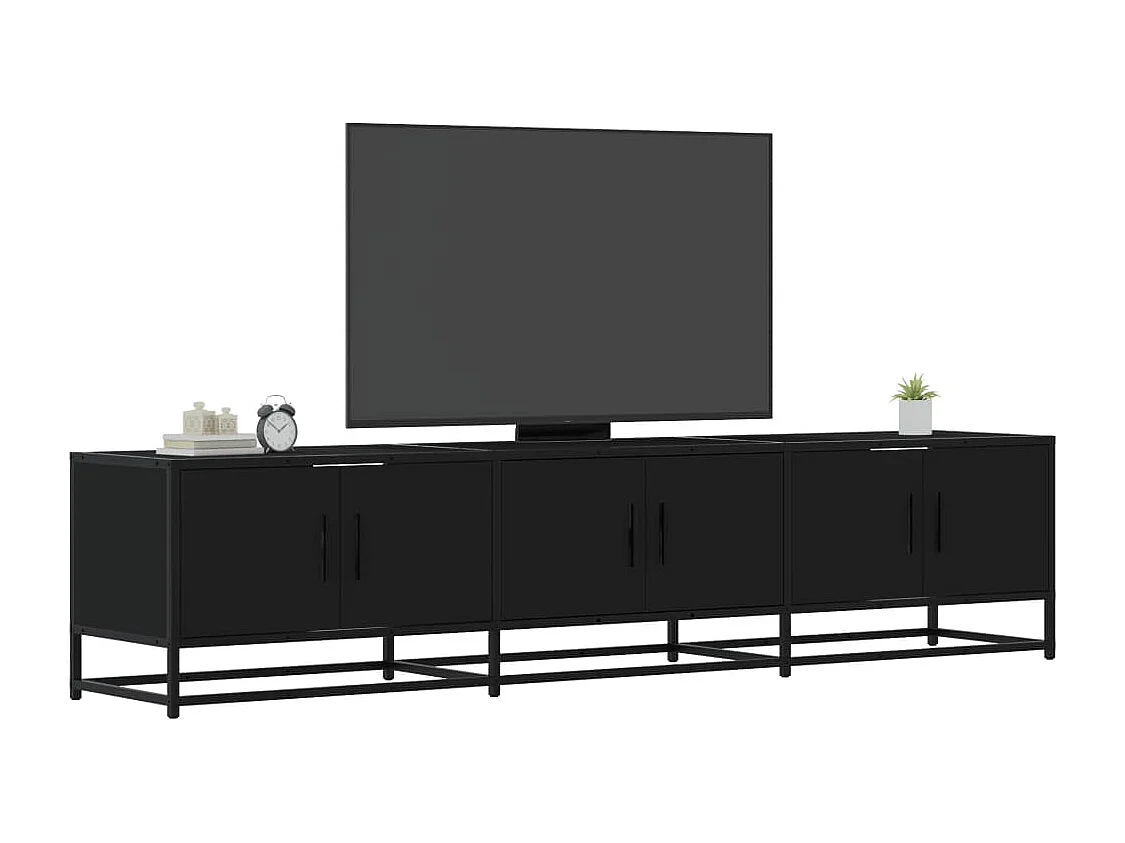 Meuble TV noir 180x35x41 cm bois d'ingénierie