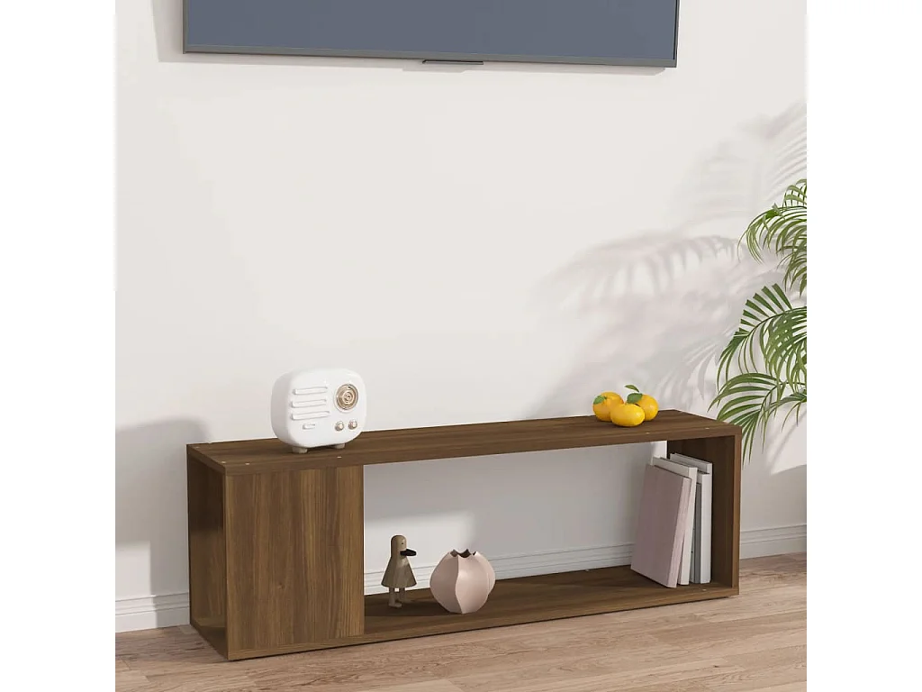 Meuble TV Chêne marron 100x24x32 cm Bois d'ingénierie