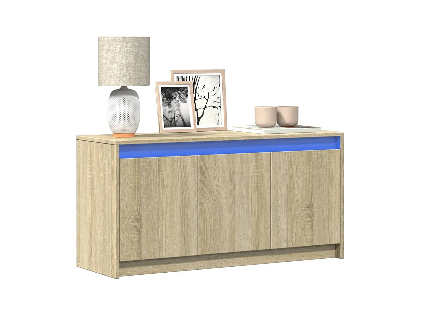 Meuble TV avec LED chêne sonoma 100x34x50 cm bois d'ingénierie