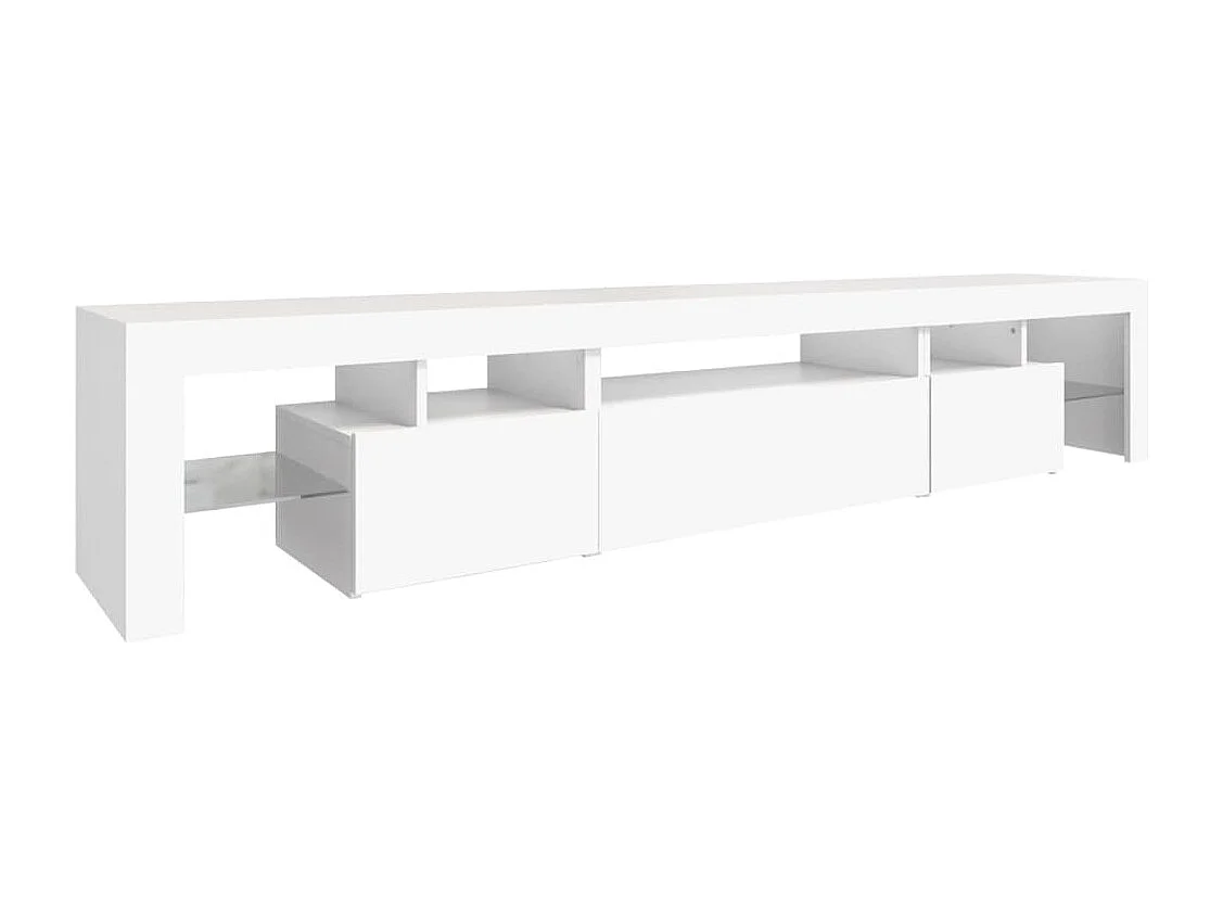 Meuble TV avec lumières LED Blanc 215x36,5x40 cm