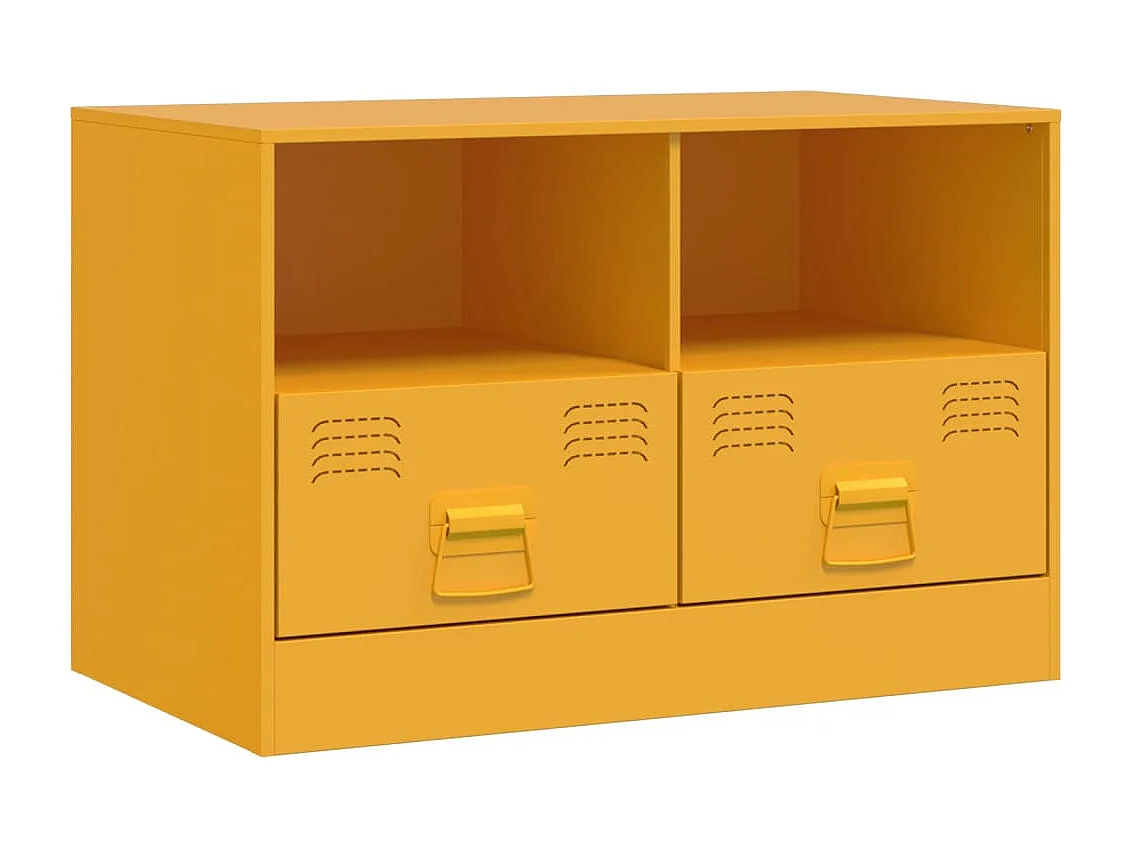 Meubles TV 2 pièces jaune moutarde 67x39x44 cm acier